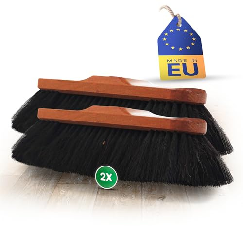 Novaliv 2 escobillones de mezcla de crin, pelo fino de animales, cepillos de mano