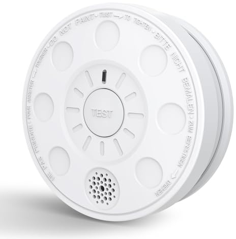ZYTA Smoke Alarms for home, LZ-1901, 1 Pack | 10-Year Life Smoke Detector, 5-Year Replaceable Battery, 85dB Alarm, LED Indicator, TEST Button, EN 14604 Standard