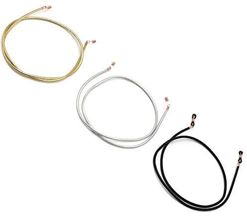 GERNEO® – Toulouse – Premium Leder Brillenband & Brillenkordel – schwarz, gold, silber und rosagold Halterungen – Glattlederoptik Unisex PU Brillenkordel für Lesebrille & Sonnenbrille