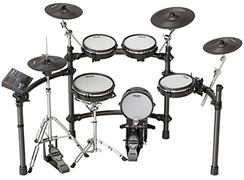 NUX DM-8 Flagship Digital Drum Kit for Stage Performance and Studio, Better Sound,30 HQ Preset Drum Kits, 18 Slots for User-Defined Kit, WAV Sample Import,Bluetooth Audio + AUX In