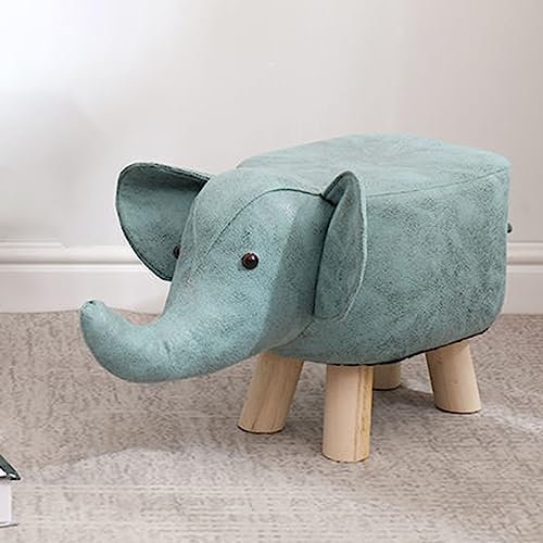 Reposapiés de Animales, Reposapiés con Forma de Animal de Dibujos Animados, Bonitos Taburetes Otomanos con Forma de Elefante, Mini Muebles Otomanos para Guardería, Dormitorio, Sala de Juegos(Verde)