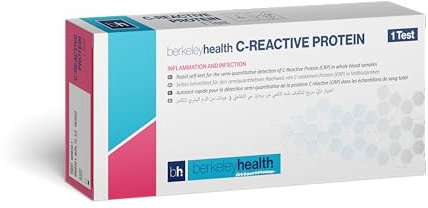 Berkeley Health C-Reactive Protein Home Test Kit - Detect CRP in Whole Blood Self Check Set - Easy to Follow, Fast & 98% Accurate - 1 Pack