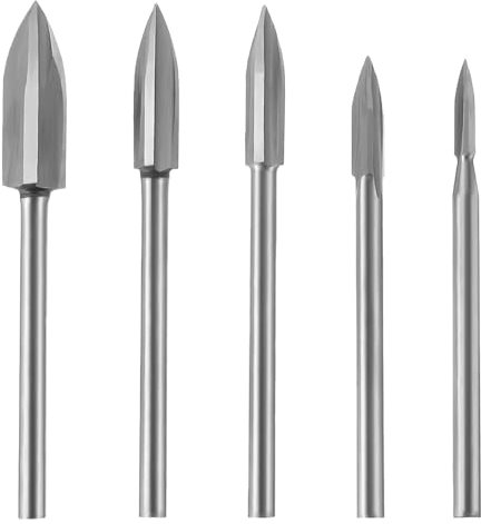EPLZON Holzschnitzwerkzeuge für Rotary HSS Gravierwerkzeug 1/8 Schaft Universal Werkzeug Für DIY Schnitzbohren Micro Skulptur Holz Handwerk Schleifen (Pack von 5Stück)