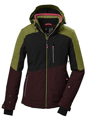 killtec Damen Skijacke/Funktionsjacke mit abzippbarer Kapuze, Schneefang und Unterarmventilation KSW 37 WMN SKI JCKT, kiwi, 40, 41971-000