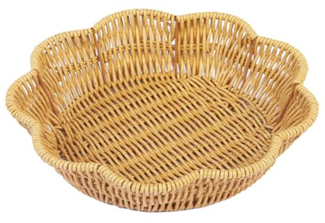 AMBOJIE Cestas de mimbre tejidas a mano para pan, para servir alimentos, frutas, verduras, artículos diversos, cesta de almacenamiento para el hogar, oficina, restaurante, panadería