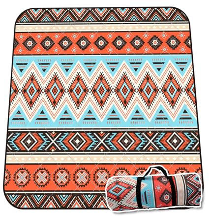 TYEQWT Manta Picnic Impermeable 200 X 200, Manta Playa Grande Antiarena, Picnic Blanket Boho Esterilla Playa Lavable a Máquina, Plegable Camping Mat Portátil para Parque (Orange)