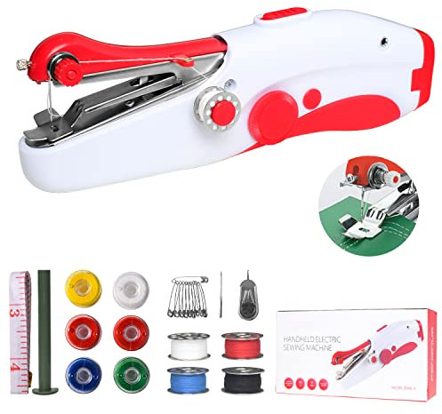 Handnähmaschine, Tragbare Elektrische Mini-Nähmaschine, Schnellnähen für Erwachsene, Einfach zu Bedienen, Geeignet zum Nähen von Kleidung, Heimwerken, Familienreisen