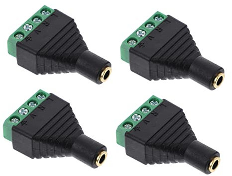 jojofuny 4pcs Headphone Plug Stereo Audio Female Screw Terminal Adapter for Wired Headphones
