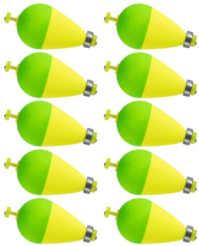Flotador de pesca, juego de 10 bolas de corcho con forma ovalada, accesorios de pesca para pesca de agua dulce, trucha, pesca en hielo, deportes al aire libre
