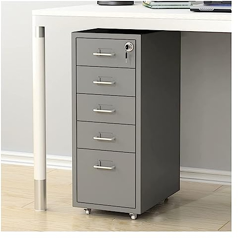 Armoire de classement en métal avec 5 tiroirs verrouillables pour dossiers juridiques/lettres/A4 entièrement assemblés (1,4 mm d'épaisseur)