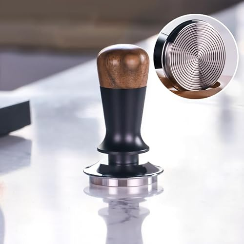 Prensador de Café,Premium Tamper,Prensadores de Café Tamper 51mm,Distribuidor de Café Espresso,304 Almohadillas de Café con Base de Silicona,para Café Exprés Prensador