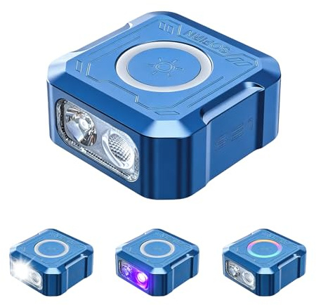 Sofirn SE1 Mini Torcia Portachiavi, Torcia EDC da 300 Lumen con Luce UV, Anello RGB, Magnete e USB-C, Ricaricabile, Corpo in Metallo CNC per Uso Quotidiano, Emergenza, Campeggio e Outdoor