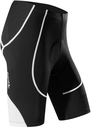 Santic Pantaloncini Ciclismo Uomo Imbottiti Corti Pantaloncini Bicicletta Bianca EU XL