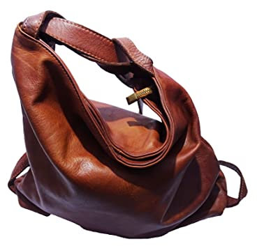 Brakumi Echte Ledertaschen Frau Einkaufstasche Schulterrucksack Weiche Schulter Großer umwandelbarer Tagesrucksack Vintage Vintage Arbeit PC Tasche Schwarz Outlet