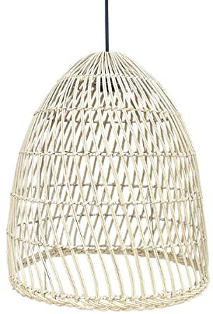 Lumisky PAULO Lampenschirm aus natürlichem Rattan, Bohemian-Stil, für elektrische Fassung E27, Höhe 45 cm