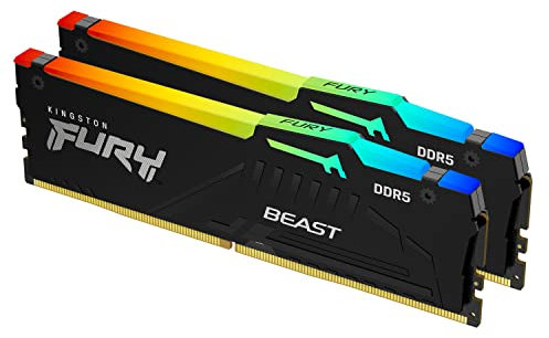 Kingston FURY Beast Schwarz RGB 32GB (2x16GB) 5600MT/s DDR5 CL36 DIMM Desktop Gaming Speicher Kit mit 2- KF556C36BBEAK2-32