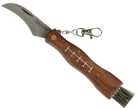 Century Pilzmesser Schwammerlmesser mit Bürste Pinsel und Skala Holzgriff 20,0 cm (Modell 19)