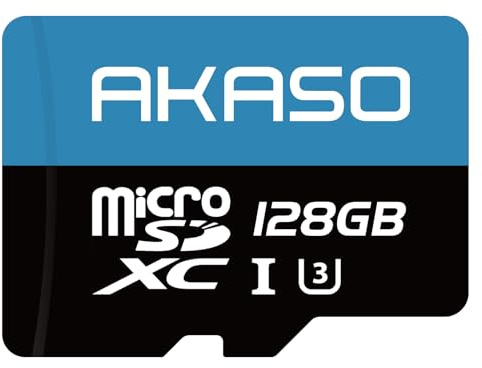 AKASO 128 Go Carte Mémoire MicroSDXC, U3, Compatible avec Caméra Sport AKASO