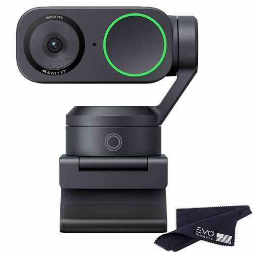 Insta360 Link 2-PTZ 4K Webcam with 1/2 Sensor, AI Tracking, Gesture Control, HDR, Noise-Canceling Mic, Webcam for Laptop, Live Streaming, Gaming