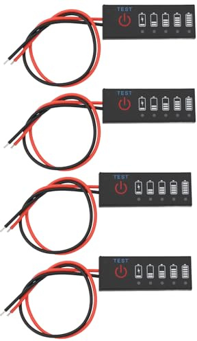 OTOTEC 4 Pezzi Misuratore Di Tensione Della Batteria Agli Ioni Di Litio 1S 3,7 V 15 MA Lunghezza Della Linea 14,5 Cm 40 X 15 X 2,7 Mm Modulo Indicatore Della Capacità Della Batteria Al Litio