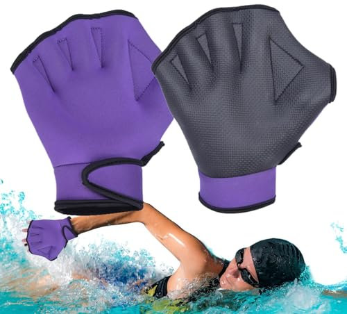 Schwimmhandschuhe für Herren, gewebte Wasser-Schwimmhandschuhe – Schwimmtraining-Gummi-Fäustlinge, kein Verblassen, Tauchausrüstung für den Oberkörper