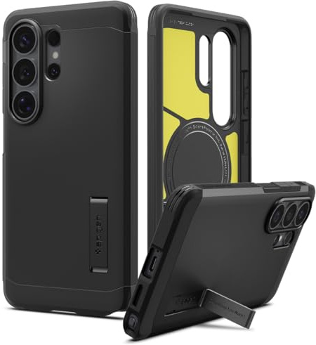 Spigen for Galaxy S26 Ultra Case, Tough Armor MagFit [Kickstand] [Compatible with MagSafe] [Military-Grade Protection] - Black