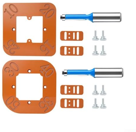 Gabarit de défonceuse à rayon d'angle conçu pour le travail du bois Radius R10 R25 R30 R50 avec plaque de fixation et vis (R10-R25)