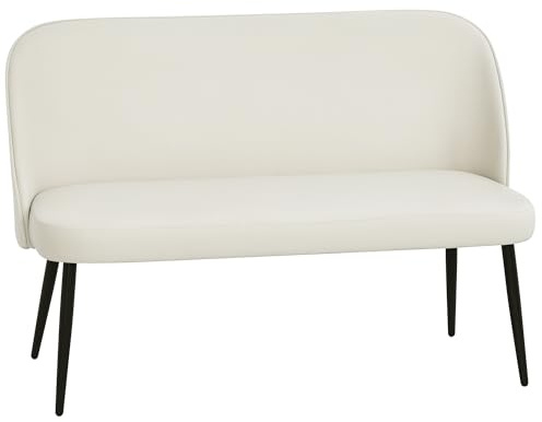 HOMCOM Sofa 2-Sitzer kleine Couch 127 cm Polstersofa mit Samtoptik, geschwungene Rückenlehne, modernes Loungesofa für Wohnzimmer, Schlafzimmer, kleine Räume, Beige