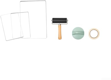 Kit de placa de impresión GEL, placas y rodillos monocromáticos reutilizables de la impresión para aplicar uniformemente la pintura acrílica o al óleo en papel o lona