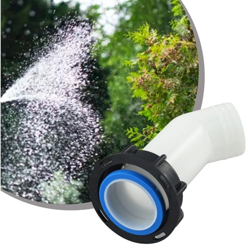 Lagomloot Tubo di Scarico esteso da 2 Pollici per Serbatoio d'Acqua IBC da 1000 Litri, Raccordo con valvola a Tappo Nero con Dado filettato, ugello per Tubo Curvo 14 x 4,5 cm