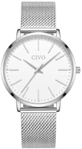 CIVO Montre Femme Business Analogique: Cadran Minimaliste Grand Format 38mm | Montre Habillée Chic - Cadeaux Élégants pour Femmes Actives - Anniversaire & Saint-Valentin