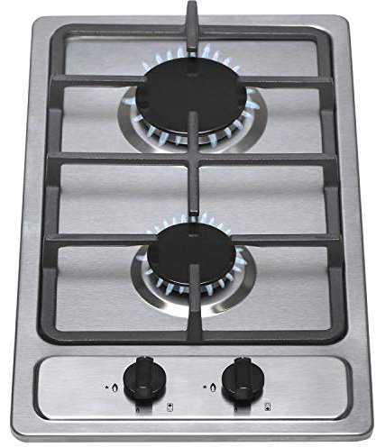SIA SSG302SS 30cm Stainless Steel Compact Domino Gas Hob With Cast Iron Supports