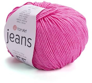 Yarnart, Jeans, Hilo de algodón para tejer, ganchillo, amigurumi, hilo turco, 55 % algodón, 45 % PAC (poliacrílico), Color 42