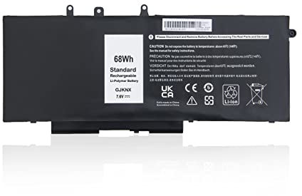 Wikinu 68Wh GJKNX Akku für Dell Latitude 5480 5580 5280 5288 5590 5488 5490 5491 5495 5591 E5480 E5580 E5490 E5590 Precision 15 3520 3530 Serie GD1JP DY9NT 5YHR4 451-BBZG 7.6V 8500mAh