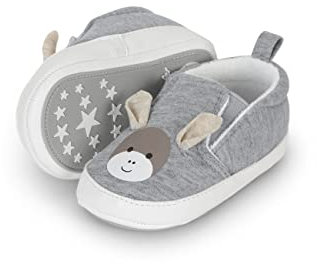 Sterntaler Baby - Jungen Babyschuh Emmi Flacher Slipper, Silber Melange, 22 EU