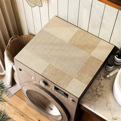 Highdi Housse de Protection pour Machine à Laver Top Design Moderne,Coussin de Machine à Laver Antidérapant Housse de Machine à Laver pour Machine à Laver Ou Sèche-Linge (Marron,65x90cm)