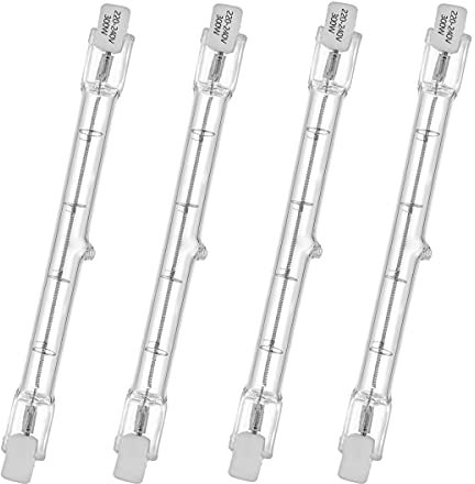 VINBE Lampada Alogena Lineare R7S 118mm, 400W=500W, 230V， T3 J118, Utilizzato Per Illuminazione Del Paesaggio, Sicurezza e Illuminazione Stradale, Dimmerabile，2700K Bianco Caldo (4 Pezzi)