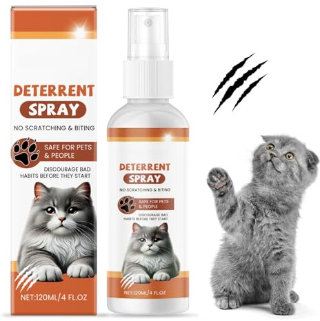 Spray repelente para gatos, spray disuasorio para gatos, spray antiarañazos para uso en interiores y exteriores, evita que los gatos rayen muebles, plantas, sofás, alfombras, cortinas, zonas
