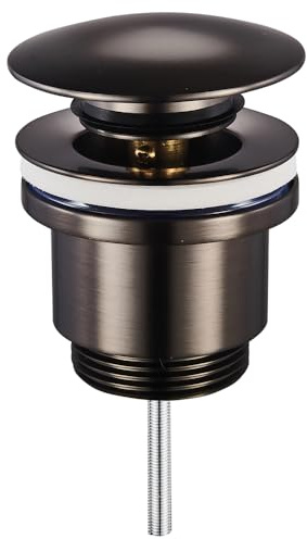 Sovande klick-Clack avloppssats gunmetal-färg | Universal G 1 1/4 tum (Ø 41,9 mm) för tvättställ, med och utan bräddavlopp | popup avloppsventil 4051103 mässing | Tvättställsproppar