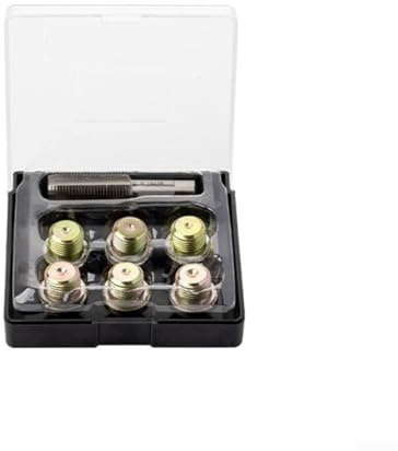 Kit di riparazione filettatura rubinetto scarico olio, 13 pezzi, filettatura M13-M20 x 1,5 mm, maschi in acciaio inox con trattamento temprato e temperato, compatibile con coppa dell'olio motore (M17