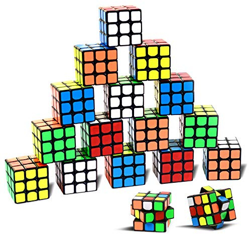 18 Pack Mini Cubes Set Party Favors Cube Puzzle,Nunki Toy 1.18 Inch Puzzle Magic Cube Toy Eco-friendly Safe Material with Vivid Colors,Perfect as Party Bag Fillers for Kids