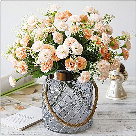 Lmy0624 Flores De Color Lila Artificiales Otoño Blanco Pequeño Ramo De Flores Falsas De Seda Decoración para El Hogar Fiesta De Navidad Decoración De La Boda 30cm