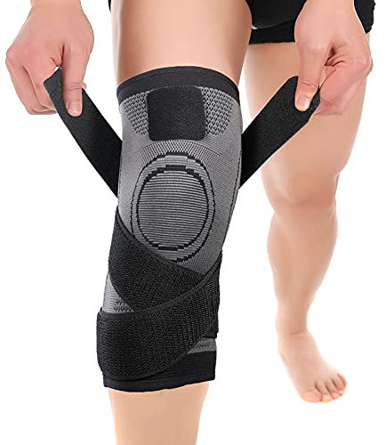 NuCamper Knieorthese für Arthritis-Schmerzen, verstellbare Kompressionsmanschette für Männer, Frauen, Schmerzlinderung, Kniestütze zur Erholung von Verletzungen, Meniskusriss, Laufen, Sport, Training