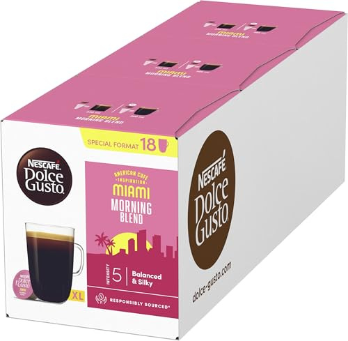 NESCAFÉ DOLCE GUSTO American Café Inspiration Miami Morning Blend Kaffeekapseln 1er Pack (1 x 18 Portionen)