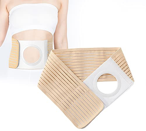 Heagimed Ceinture de soutien pour hernie pour hommes et femmes, ceinture de soutien pour stomie ajustable, ceinture de soutien pour stomie à la taille pour sac de fournitures pour stomie, taille M