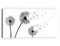 DEQORI Glasbild Echtglas | Motiv Schwarze Pusteblumen | horizontal einteilig 60x30 cm | schöne Dekoration | Wandbild für Wohnzimmer, Schlafzimmer, Flur & Küche | moderne Wanddeko