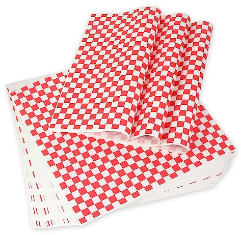 100pcs Deli Paper Sheets 12x12, Premium Food Basket Liners, Grease Resistant Wax Paper Sheets for Food, Classic Checkered Sandwich Wrapping Paper for Party, Festival and Outdoors, JIRNGLA