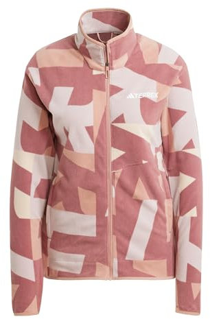 adidas Damen Terrex Multi Printed Full Zip Fleece Jacket, Wonder Beige/Burgundy, S