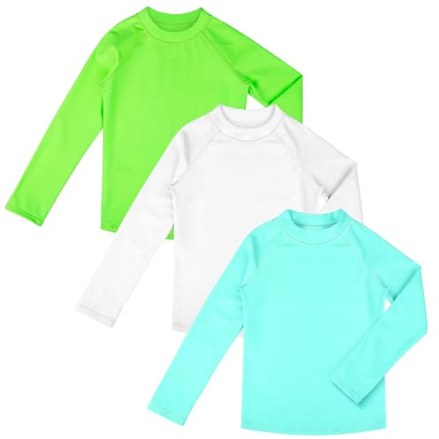 BIG ELEPHANT UV Shirt Kinder Langarm Badeshirt UPF 50+ Rashguard 3er-Pack