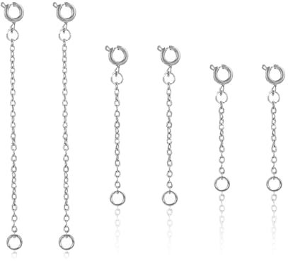 AIYVELU 6 Pcs Cadena de Extensión, Acero Inoxidable Extensor de Joyería Extensor de Pulsera para Collar de Joyería Pulsera Tobillera